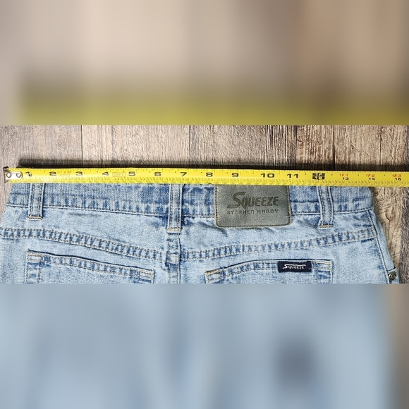 Vintage 90s Y2K   Squeeze Acid Wash Denim Skirt By Stephen Hardy  Size 3 / 4 - Picture 4 of 10